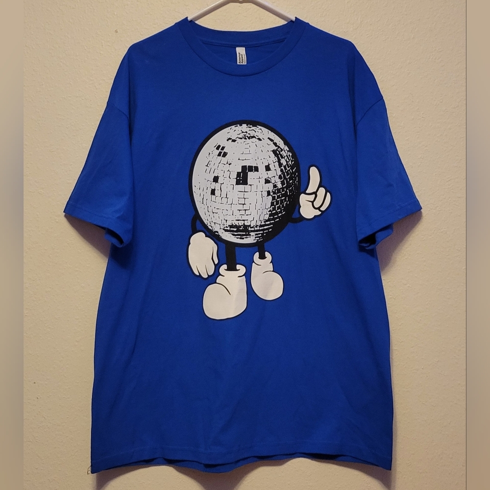 XL LCD Soundsystem Blue Disco Dude 2023 Tour Merch Tshirt Tee